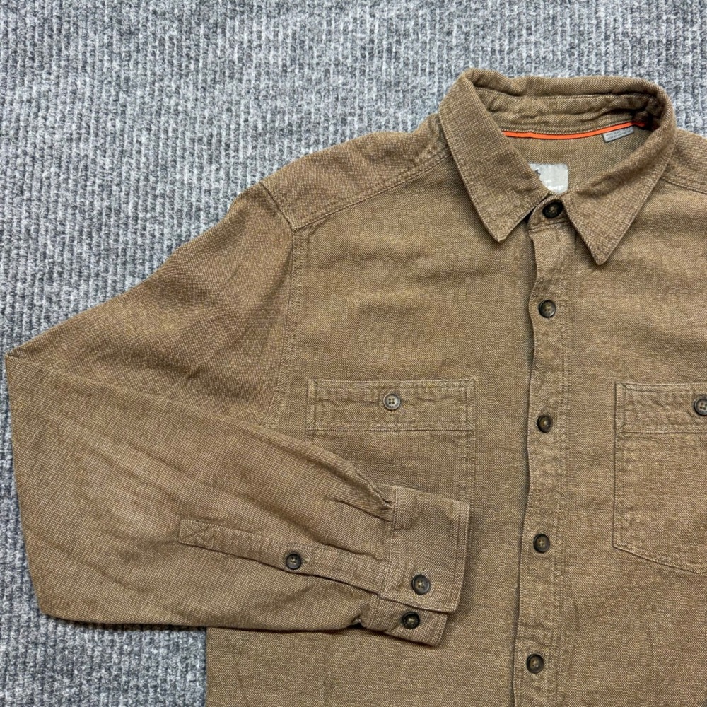 Royal Robbins Bristol Cotton Twill Shirt Mens Medium Brown Outdoor Workwear